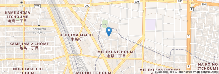 Mapa de ubicacion de 永信保育園 en Japonya, 愛知県, 名古屋市, 中村区.