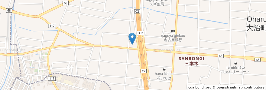 Mapa de ubicacion de 海部東部消防組合消防署南分署 en Japon, Préfecture D'Aichi, 海部郡, 大治町.