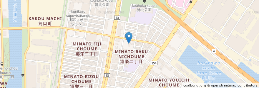 Mapa de ubicacion de 港区在宅介護支援センター en Japão, 愛知県, Nagoia, 港区.