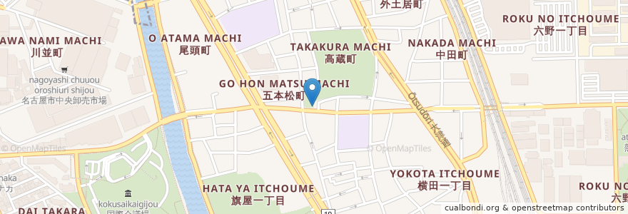 Mapa de ubicacion de 熱田警察署旗屋交番 en Giappone, Prefettura Di Aichi, 名古屋市, 熱田区.