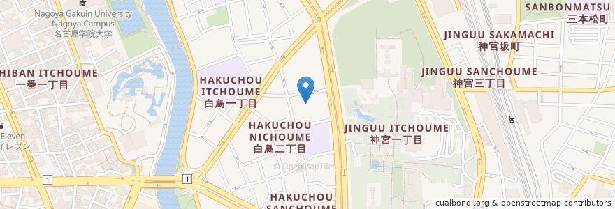 Mapa de ubicacion de 白鳥幼稚園 en Japon, Préfecture D'Aichi, 名古屋市, 熱田区.