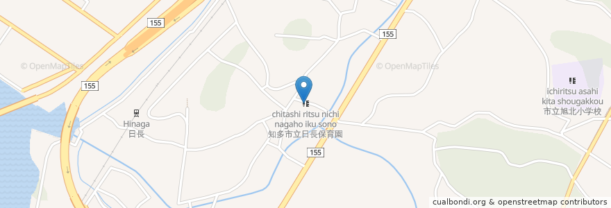 Mapa de ubicacion de 知多市立日長保育園 en Japan, Präfektur Aichi, 知多市.