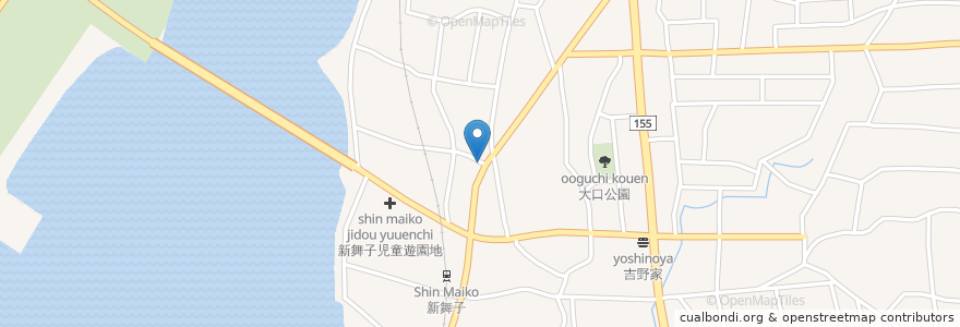 Mapa de ubicacion de 知多新舞子郵便局 en 日本, 愛知県, 知多市.