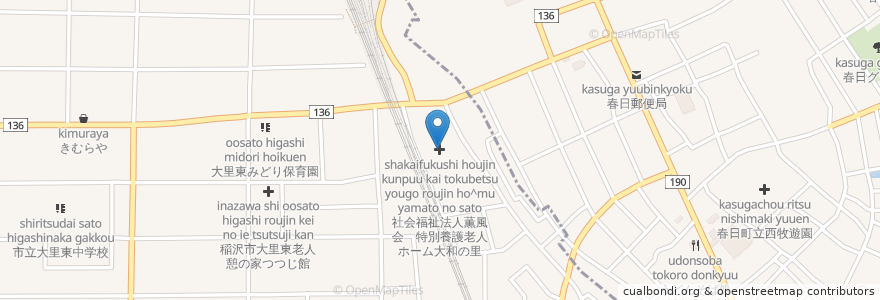 Mapa de ubicacion de 社会福祉法人薫風会　特別養護老人ホーム大和の里 en 日本, 爱知县, 稲沢市.
