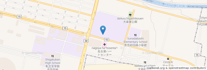 Mapa de ubicacion de 私立名古屋中学校 en Япония, Айти, 名古屋市, 東区.