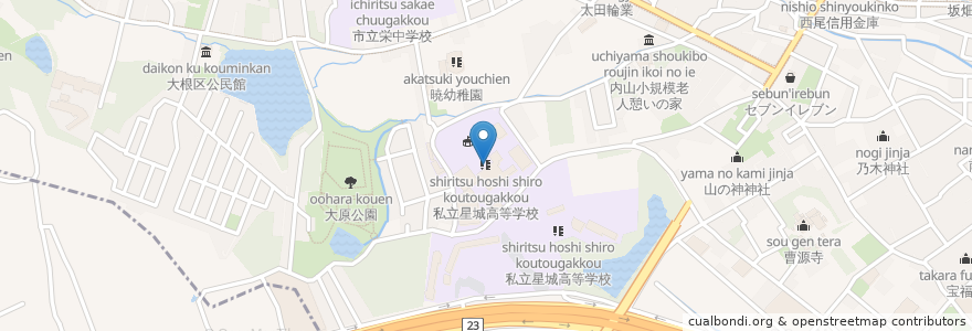 Mapa de ubicacion de 私立星城高等学校 en 일본, 아이치현, 豊明市.