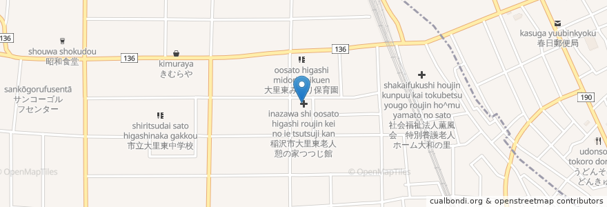 Mapa de ubicacion de 稲沢市大里東老人憩の家つつじ館 en Japon, Préfecture D'Aichi, 稲沢市.