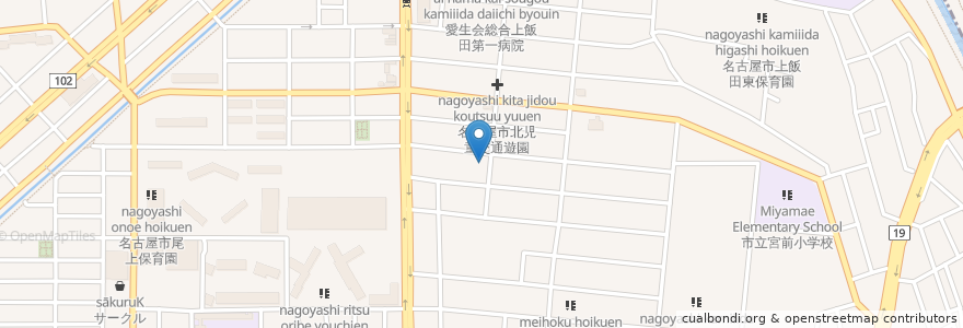 Mapa de ubicacion de 第二めいほく保育園 en Jepun, 愛知県, 名古屋市, 北区.