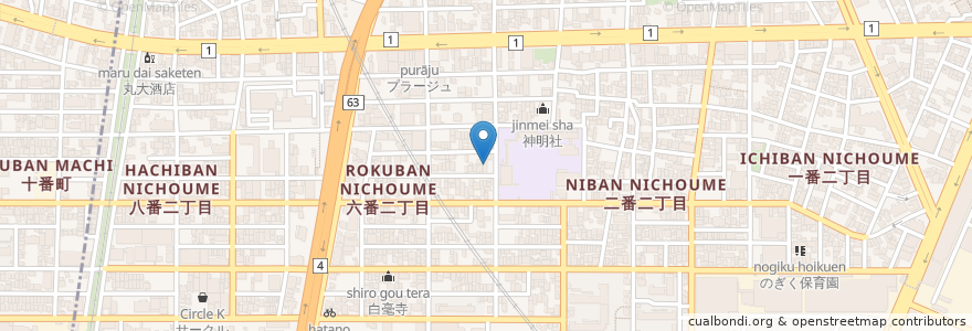 Mapa de ubicacion de 船方保育園 en Japão, 愛知県, Nagoia, 熱田区.