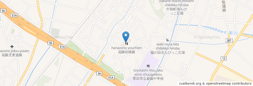 Mapa de ubicacion de 花園幼稚園 en Japan, Aichi Prefecture, Toyota.