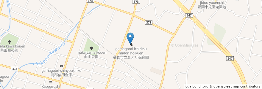 Mapa de ubicacion de 蒲郡市立みどり保育園 en 日本, 愛知県, 蒲郡市.