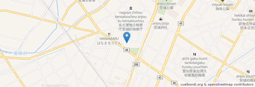 Mapa de ubicacion de 衣浦東部広域連合消防局安城消防署 en 日本, 愛知県, 安城市.