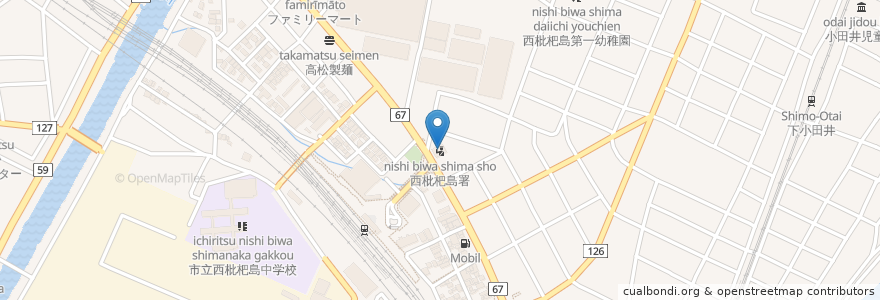 Mapa de ubicacion de 西枇杷島警察署 en 日本, 愛知県, 清須市.