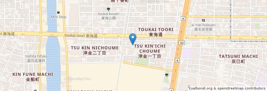 Mapa de ubicacion de 誓成保育園 en Japan, Aichi Prefecture, Nagoya, Minato Ward.