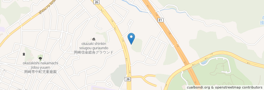 Mapa de ubicacion de 三田老人保健施設 en Japonya, 愛知県, 岡崎市.