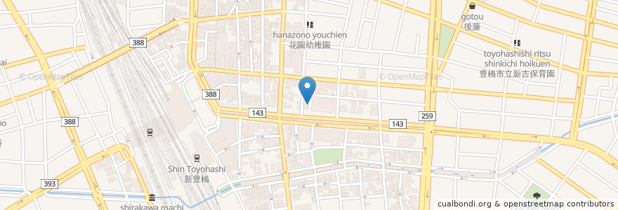 Mapa de ubicacion de 豊岡会豊橋中央病院 en Jepun, 愛知県, 豊橋市.