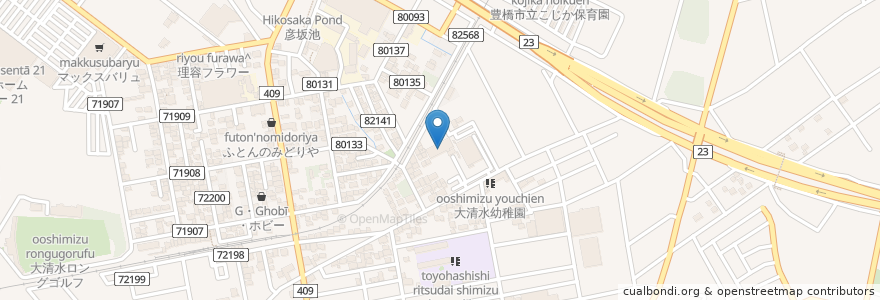 Mapa de ubicacion de 豊橋市大清水地域福祉センター en 日本, 愛知県, 豊橋市.