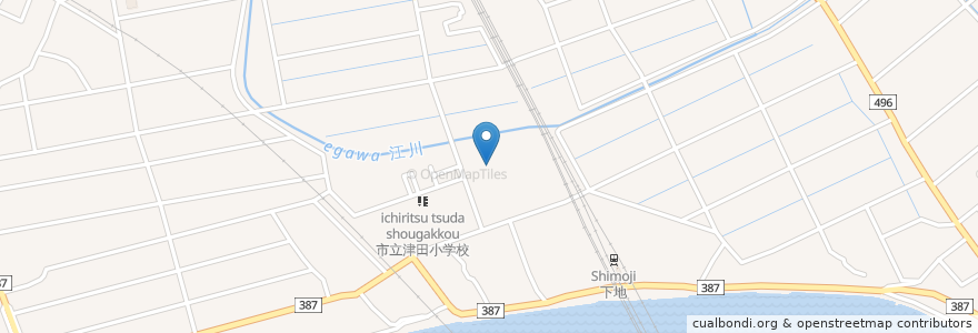 Mapa de ubicacion de 豊橋市立津田保育園 en 일본, 아이치현, 豊橋市.