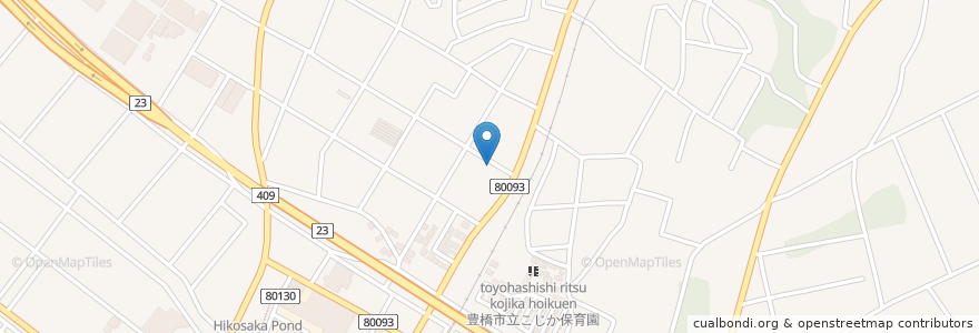 Mapa de ubicacion de 豊橋植田郵便局 en ژاپن, 愛知県, 豊橋市.