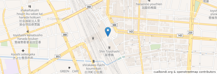 Mapa de ubicacion de 豊橋警察署豊橋駅前交番 en Japan, Präfektur Aichi, 豊橋市.