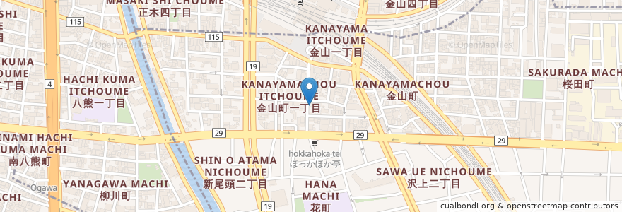 Mapa de ubicacion de 金山保育園 en 일본, 아이치현, 나고야 시, 熱田区.