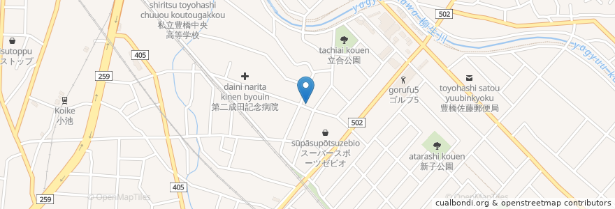 Mapa de ubicacion de 鍵田児童遊園 en 日本, 愛知県, 豊橋市.