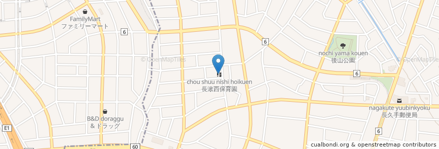 Mapa de ubicacion de 長湫西保育園 en Giappone, Prefettura Di Aichi, 長久手市.