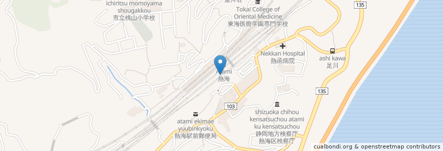 Mapa de ubicacion de ドトールコーヒー en Japon, Préfecture De Shizuoka, 熱海市.