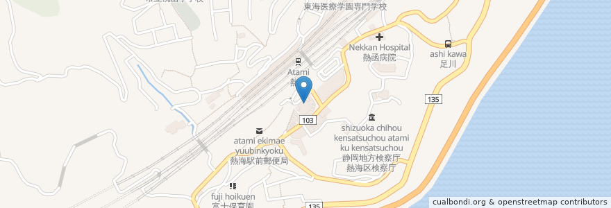 Mapa de ubicacion de マクドナルド en Giappone, Prefettura Di Shizuoka, 熱海市.