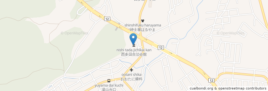 Mapa de ubicacion de 西多田自治会館 en Japan, 兵庫県, 川西市.