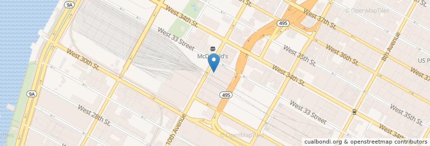 Mapa de ubicacion de 404 en 美利坚合众国/美利堅合眾國, 纽约州 / 紐約州, 纽约, 纽约县, Manhattan, Manhattan Community Board 4.