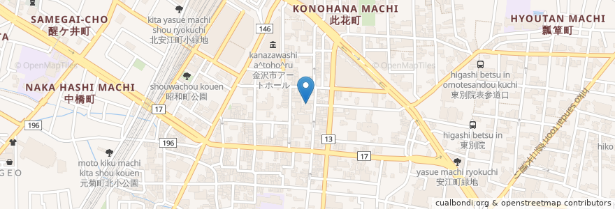 Mapa de ubicacion de 願慶寺 en ژاپن, 石川県, 金沢市.
