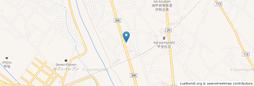 Mapa de ubicacion de ENEOS en 日本, 山梨県, 甲府市.