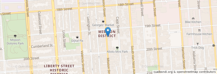 Mapa de ubicacion de Specchio en 美利坚合众国/美利堅合眾國, 加利福尼亚州/加利福尼亞州, 旧金山市县/三藩市市縣/舊金山市郡, 旧金山.