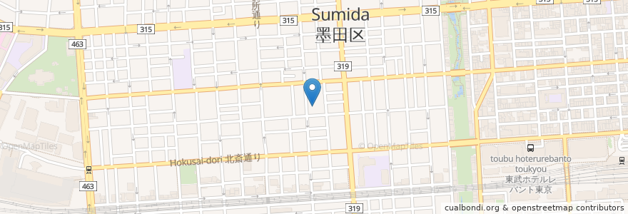 Mapa de ubicacion de 墨田区立家庭センター en Japon, Tokyo, 墨田区.