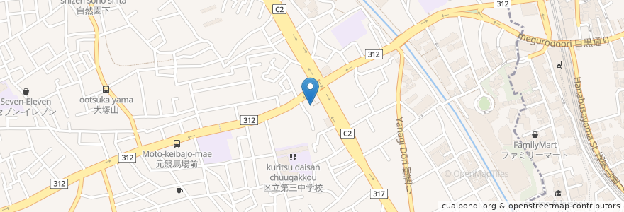 Mapa de ubicacion de 大鳥神社 en 日本, 东京都/東京都, 目黒区.