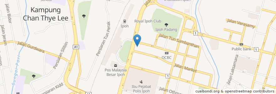 Mapa de ubicacion de Dewan Bandaraya Ipoh en مالزی, پراک.