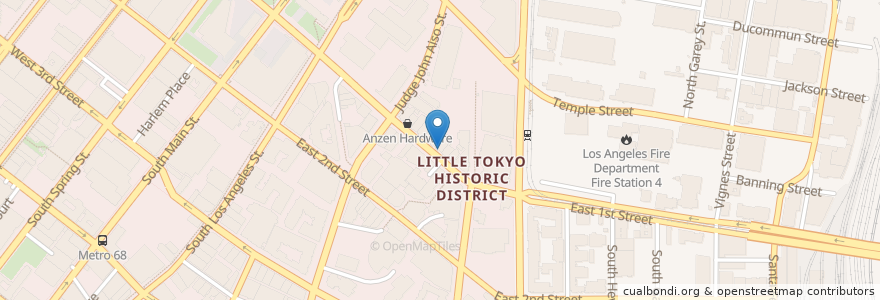 Mapa de ubicacion de Suehiro Cafe en Vereinigte Staaten Von Amerika, Kalifornien, Los Angeles County, Los Angeles.