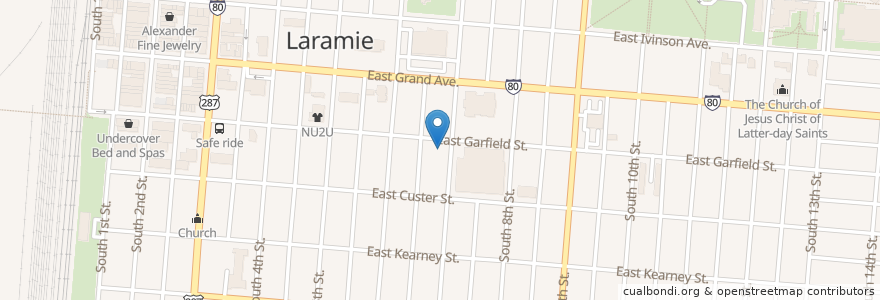 Mapa de ubicacion de Islamic Center of Laramie en ایالات متحده آمریکا, وایومینگ, Albany County, Laramie.