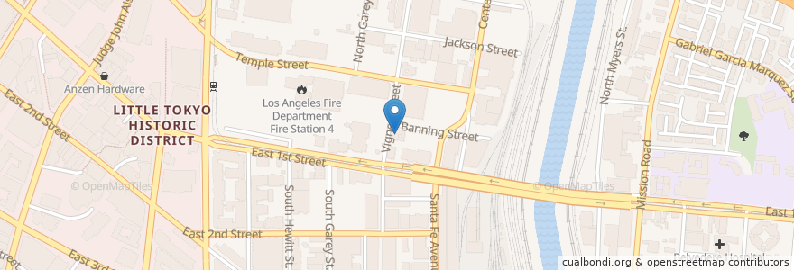 Mapa de ubicacion de Temple Medical Center en 미국, 캘리포니아주, Los Angeles County, 로스앤젤레스.