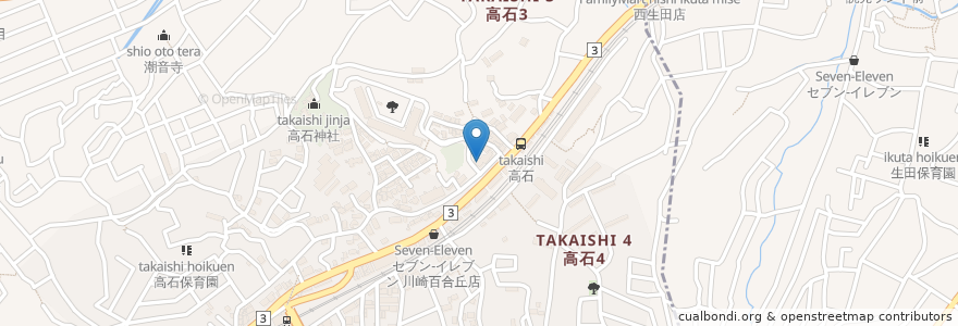 Mapa de ubicacion de こうりゅう en 일본, 가나가와현, 川崎市, 아사오 구.