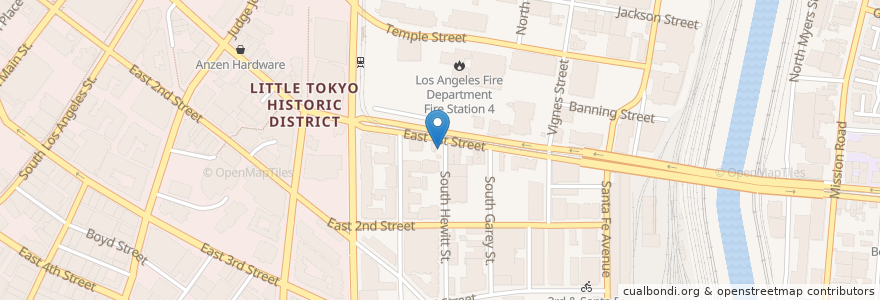 Mapa de ubicacion de Little Tokyo Car Wash en Estados Unidos Da América, Califórnia, Los Angeles County, Los Angeles.