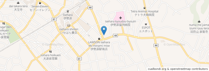 Mapa de ubicacion de 九品山 三福寺 en Japan, Kanagawa Prefecture, Isehara.