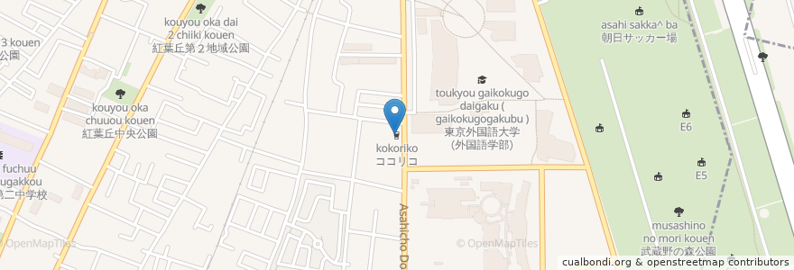 Mapa de ubicacion de ココリコ en 日本, 东京都/東京都, 府中市.