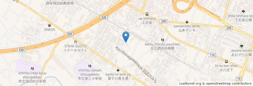 Mapa de ubicacion de JAマインズ 西調布支店 en Japan, Tokio, 調布市.