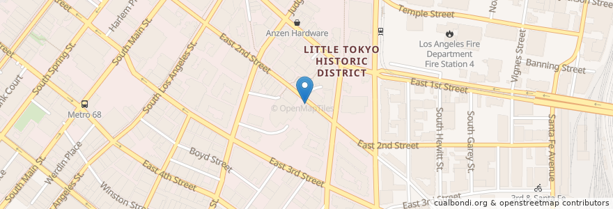 Mapa de ubicacion de Ebisu Japanese Tavern en Estados Unidos Da América, Califórnia, Los Angeles County, Los Angeles.
