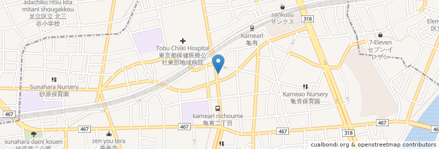 Mapa de ubicacion de さくら医院 en Japonya, 東京都, 足立区.