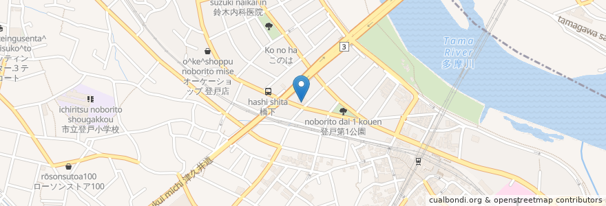 Mapa de ubicacion de 多摩ファミリークリニック en 日本, 神奈川県, 川崎市, 多摩区.