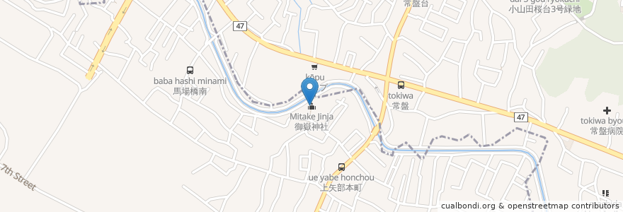 Mapa de ubicacion de 御嶽神社 en 日本, 神奈川県, 相模原市.