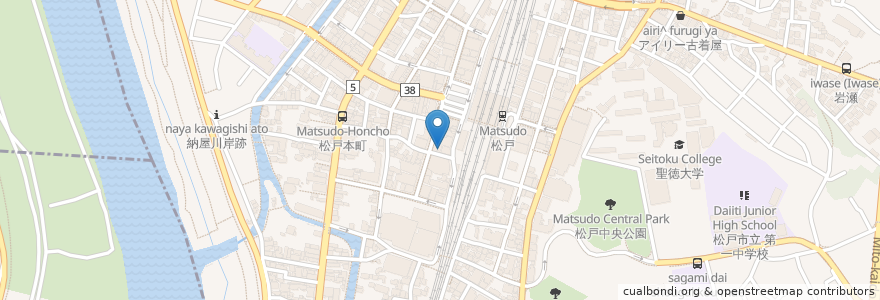 Mapa de ubicacion de 河合塾 en Japão, 千葉県, 松戸市.